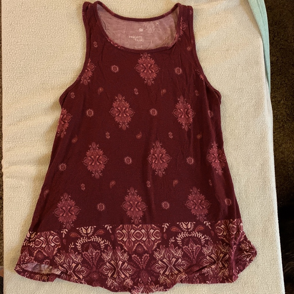 Boho patterned flowy tank top